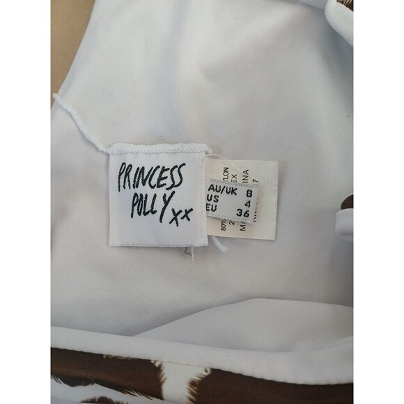 Princess Polly Bottoms Bikini Size 4 side Ties Cow Print Cowgirl Resort Vacation - Picture 2 of 4